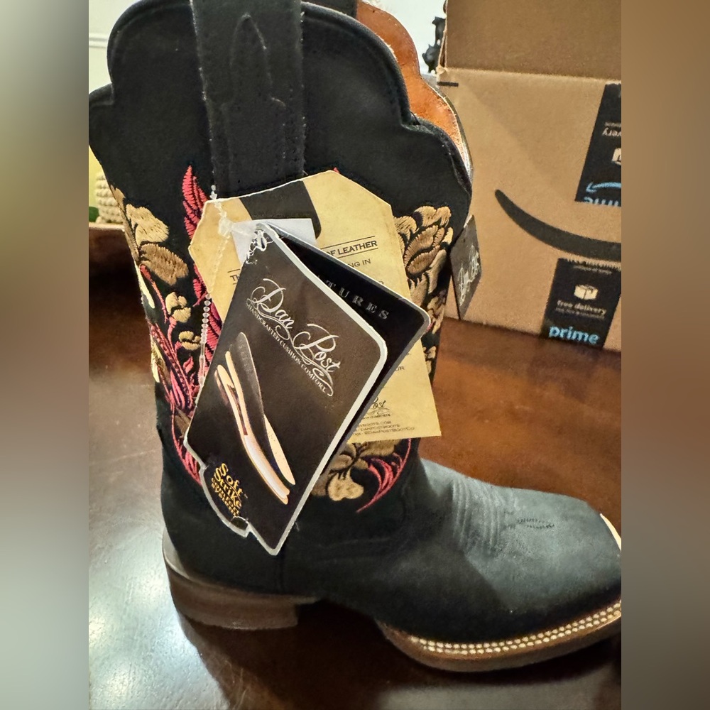 NWT. Size 8 Dan Post Asteria Floral Western Performance Boots- Broad Square Toes - Picture 3 of 7